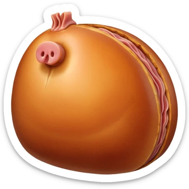 a whole ham, simple, clear sticker