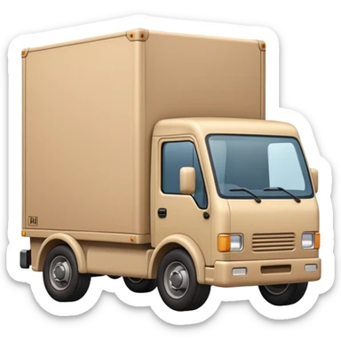 emoji of beige delivery truck, in perspective view sticker