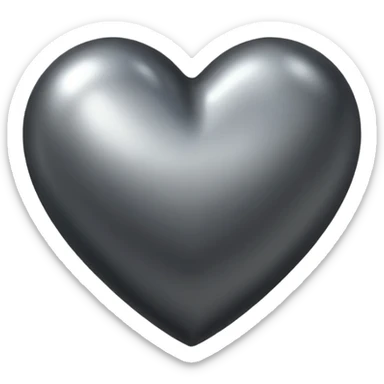 Charcoal metallic heart  sticker