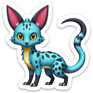 Shiny Salandit-Umbreon-Genet-Noivern-Noibat-Serval-Hybrid (Full body) sticker