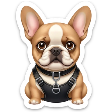 French Bulldog in black harness sticker