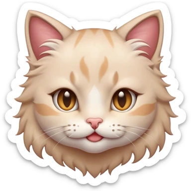 mewing kitty with hair sticker
