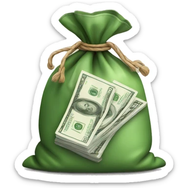bag of money with safe icon sticker