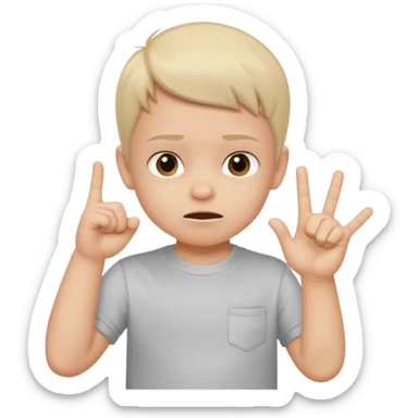 Small kid doing the middle finger sticker