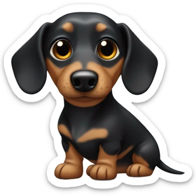 asia, male, black spiky hair dachshund as a pet sticker