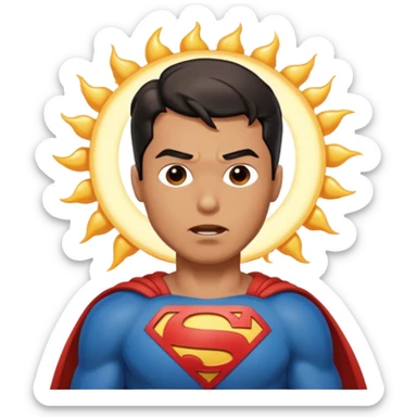 Superman spewing shit in the sun sticker