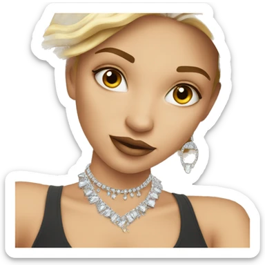 White hot girl with jewelry and phone sticker