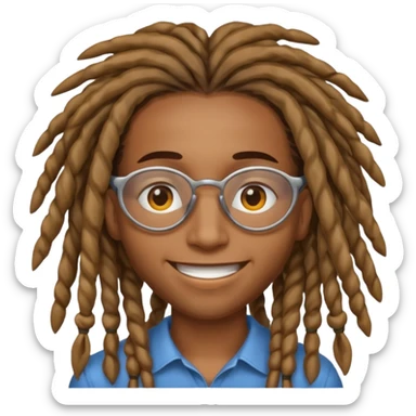 hes brown skin with dreads over his eyes sticker