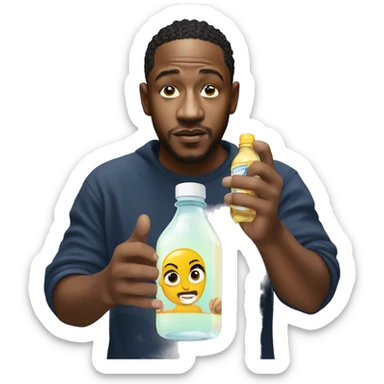 kendrick lamar holding a bottle of baby oil sticker