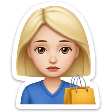 sad lady shopping  sticker
