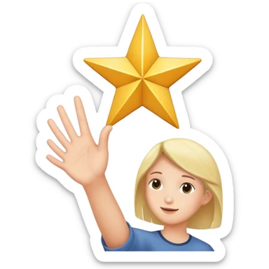 choosing a star with your hand  sticker