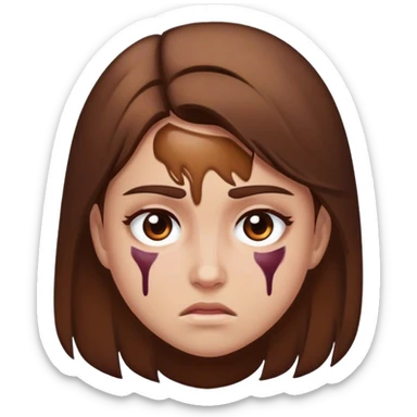 Beat my head against a wall last with brown hair  sticker