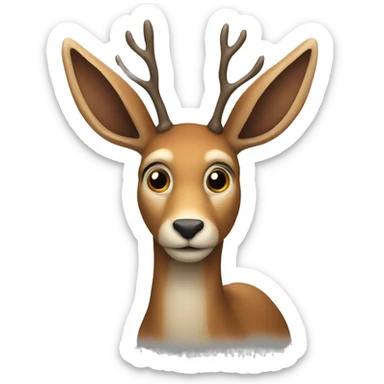 A creature that looks like a deer and a hare at the same time sticker