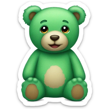 green teddy bear  sticker