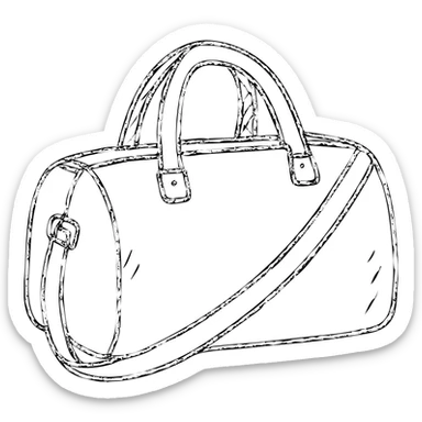 all white duffle bag with white strap sticker