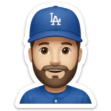 Dodgers fan with beard sticker