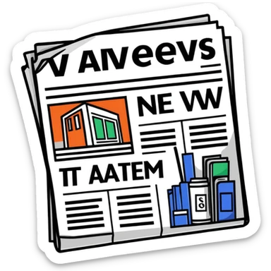 Vavinews logo with newspaper and headlines sticker