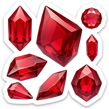 raw red crystal sticker