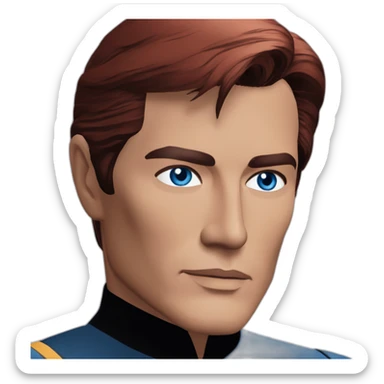 Alain delon blue eyes red hair Star Trek sticker
