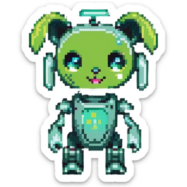 cute GIR robot from Invader Zim in green dog costume sticker