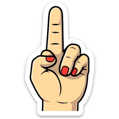 middle finger hand gesture sticker