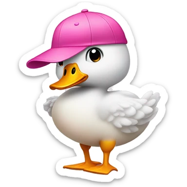 Duck farting with a pink cap sticker