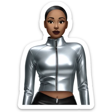 female latex jacket sticker