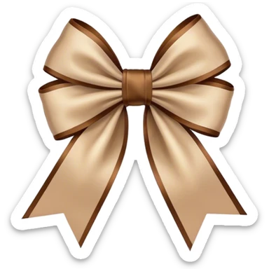 beige star with brown satin vintage bow sticker