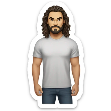 realistic jason momoa wearing tee sticker