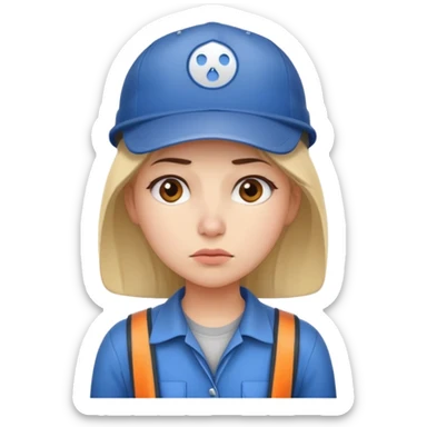 Female tech developer going back to work after christmas holidays, looking tired and wearing a cap sticker