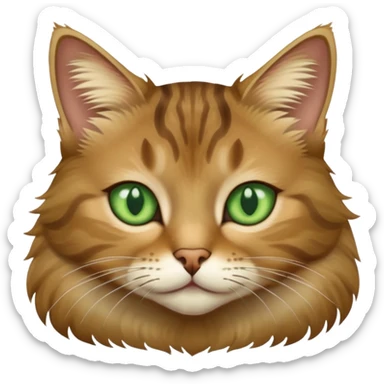 tabby brown and beige cat with green eyes sticker
