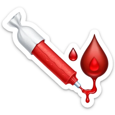 tampon + blood droplet + piece of poop sticker