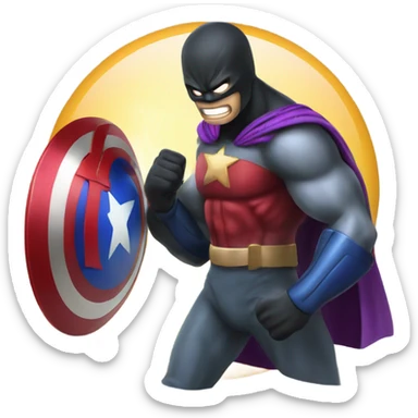 One Superhero fighting a super villian sticker