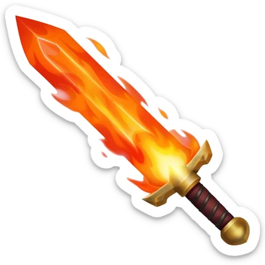 sword on fire sticker