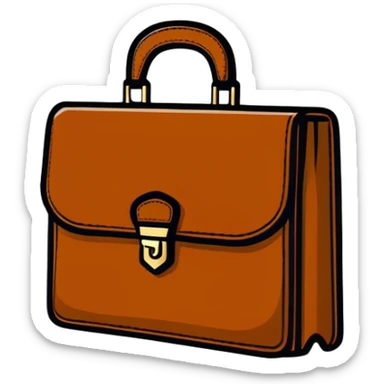 A professional brown leather attaché case or business briefcase sticker