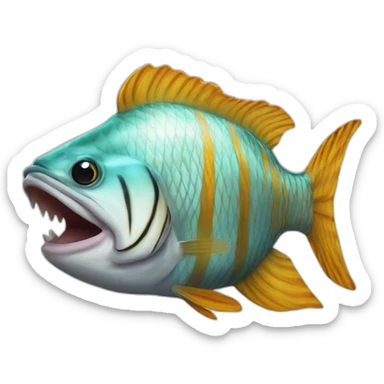 tiger fish with clown sticker