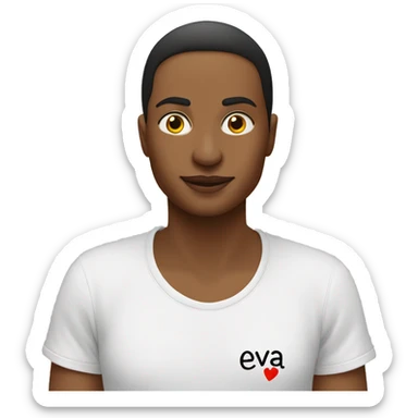 T-shirt with the inscription “I ❤️ eva” sticker