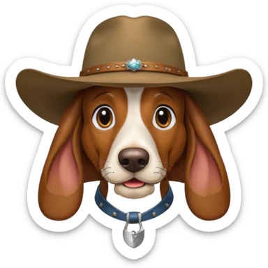 toothless hillbilly basset hound wearing a stetson sticker