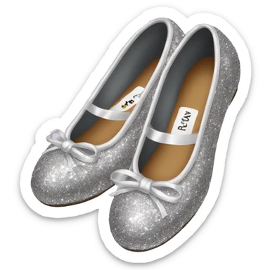 Silver glitter ballerina shoes sticker