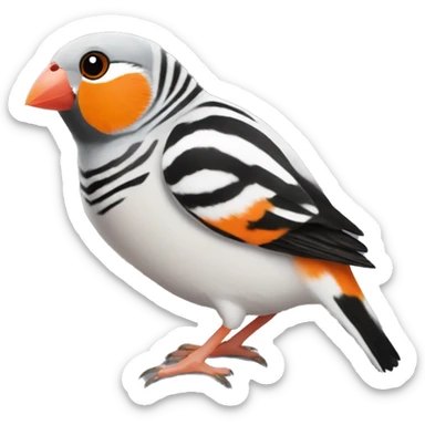 Zebra finch with orange cheeks sticker