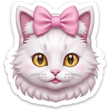 Gato con moño Rosita en l cabeza sticker