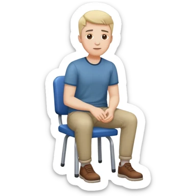 White male casual clothes sitting on seat sticker