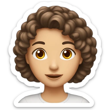 une femme brune avec les cheveux bouclé et long sticker