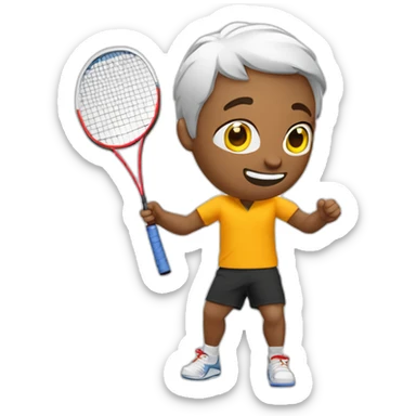 Jenue homme brun jouant du badminton sticker