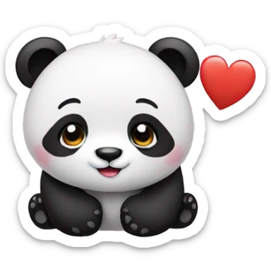panda bear love sticker