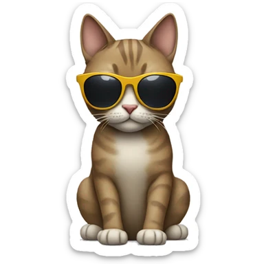 Cat with sunglasses sticker