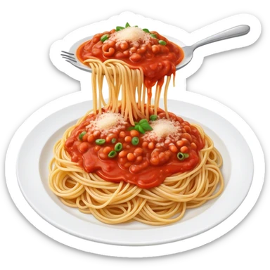 A plate of spaghetti explosion sticker