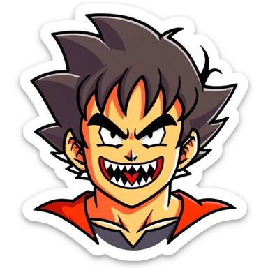 Goku Anime Face Vampire sticker