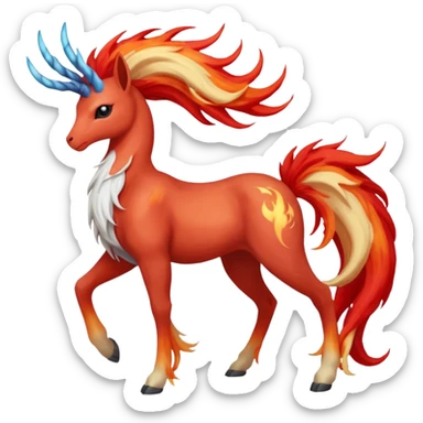 Xerneas-Ponyta-Fakémon-hybrid-creature (full body)  sticker
