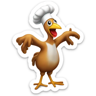 roast chicken who is dancing  sticker